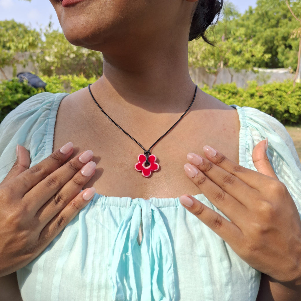 Pink Flower Necklace