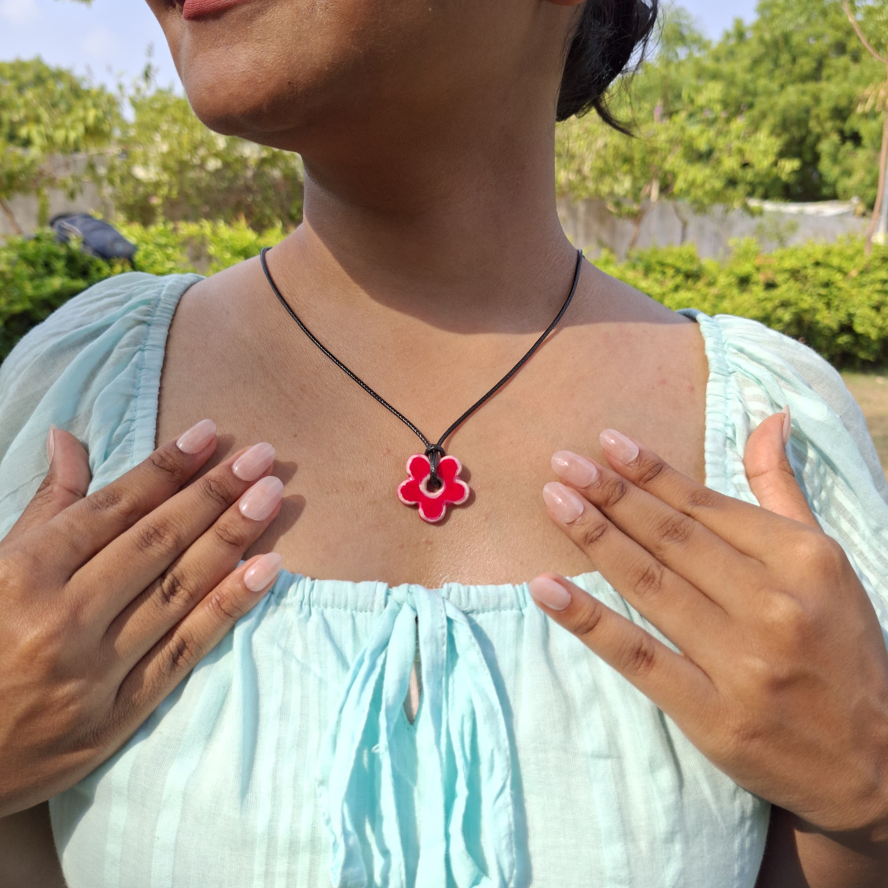Pink Flower Necklace
