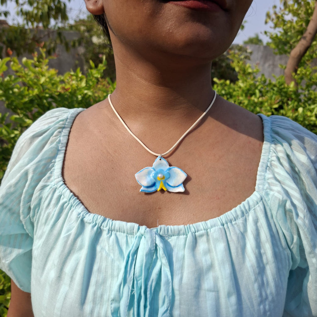 Blue Orchid Necklace