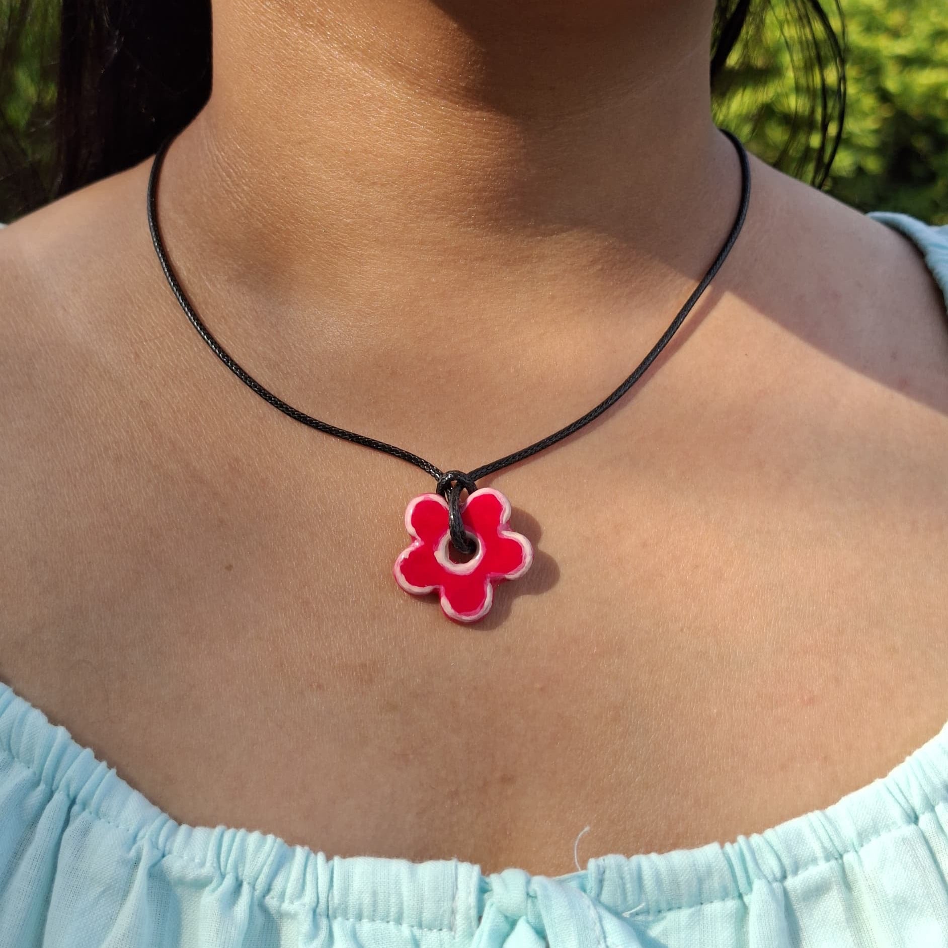 Pink Flower Necklace