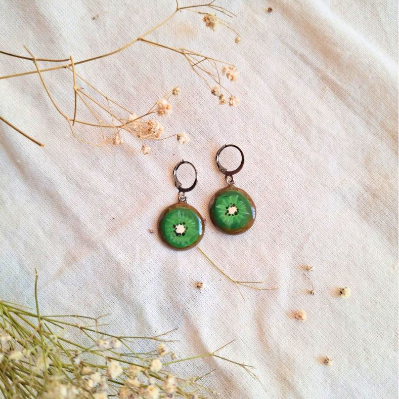 Handmade Kiwi Earrings