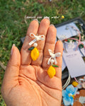 Handmade Lemon Bow Earrings🎀🍋