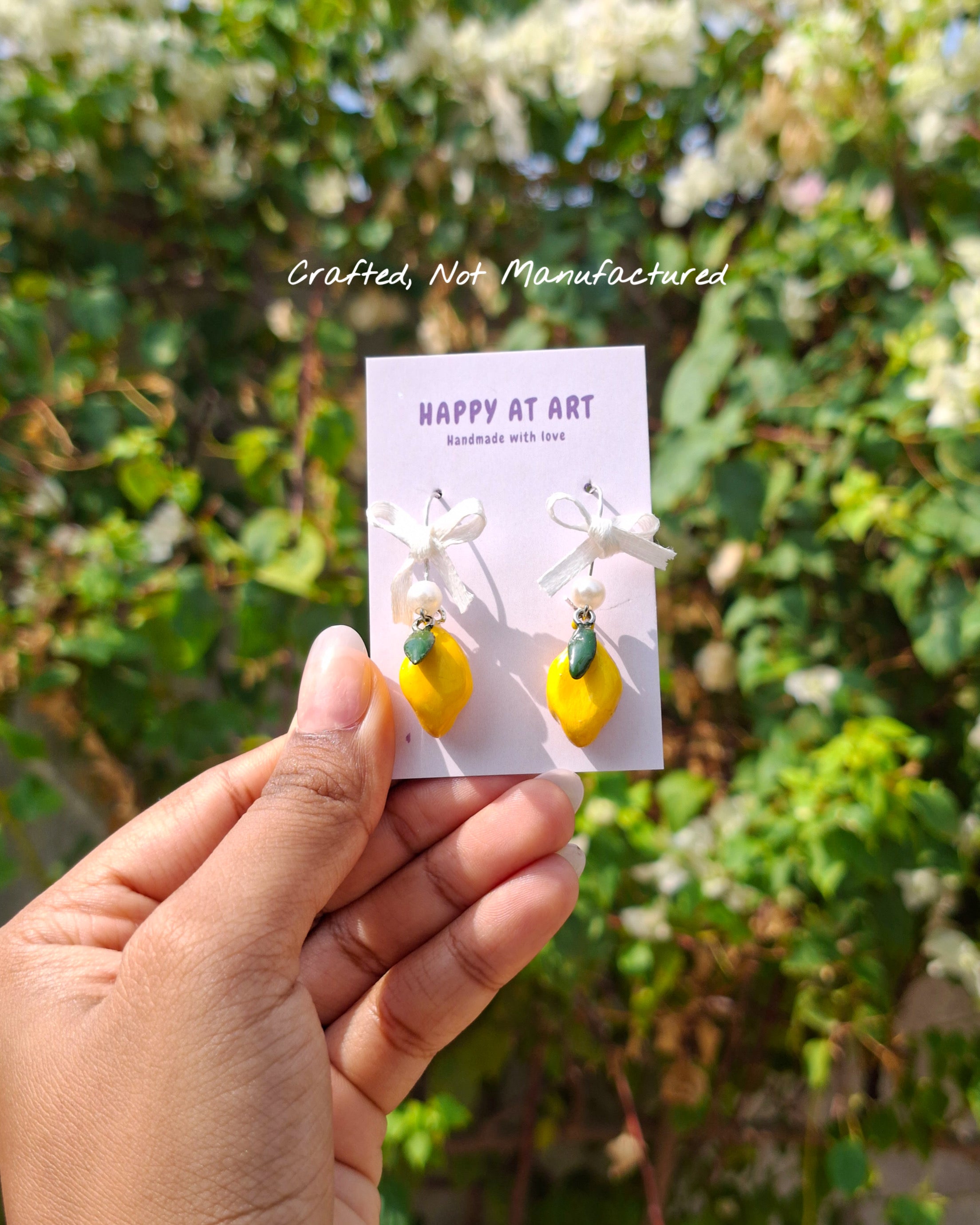 Handmade Lemon Bow Earrings🎀🍋