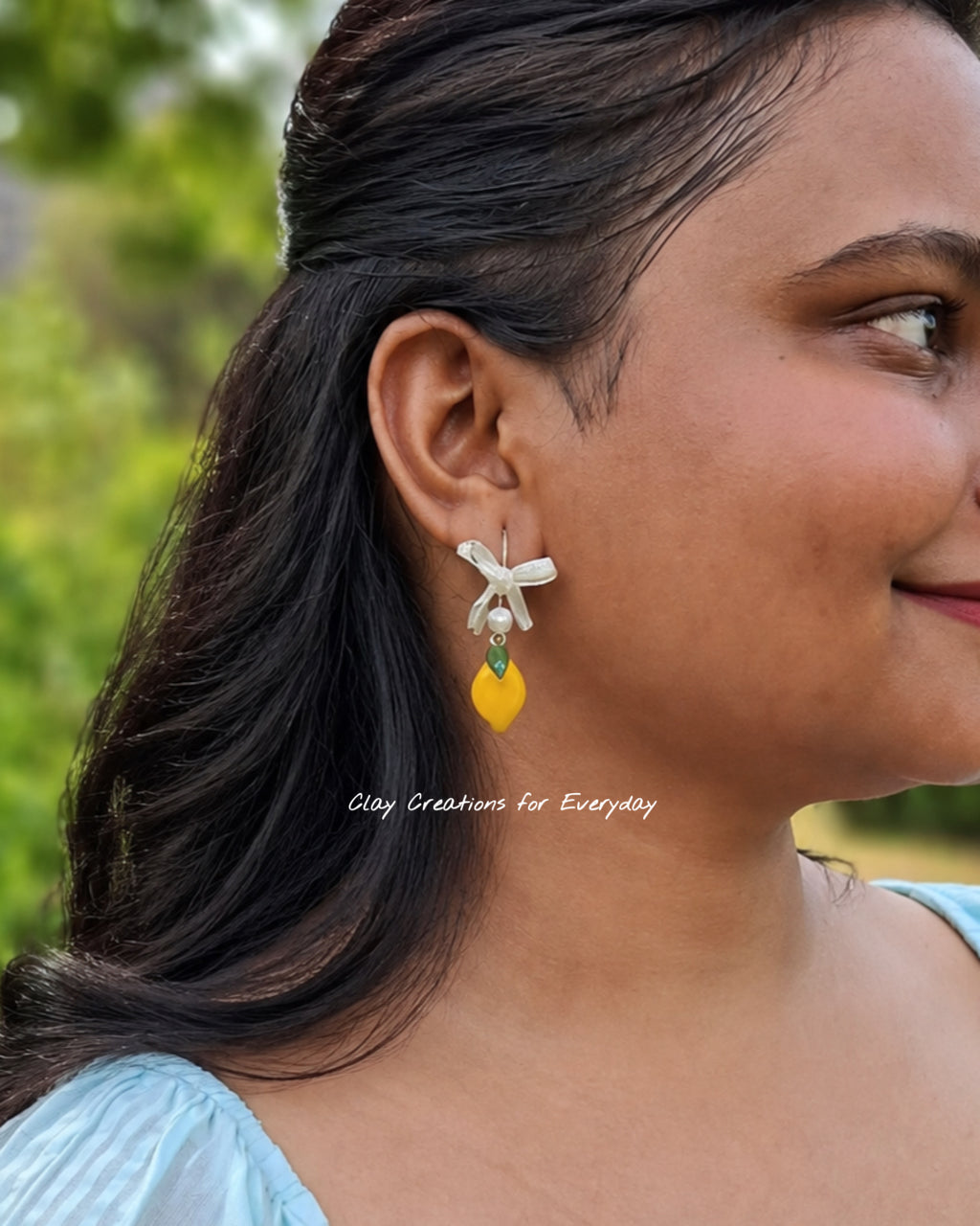 Handmade Lemon Bow Earrings🎀🍋