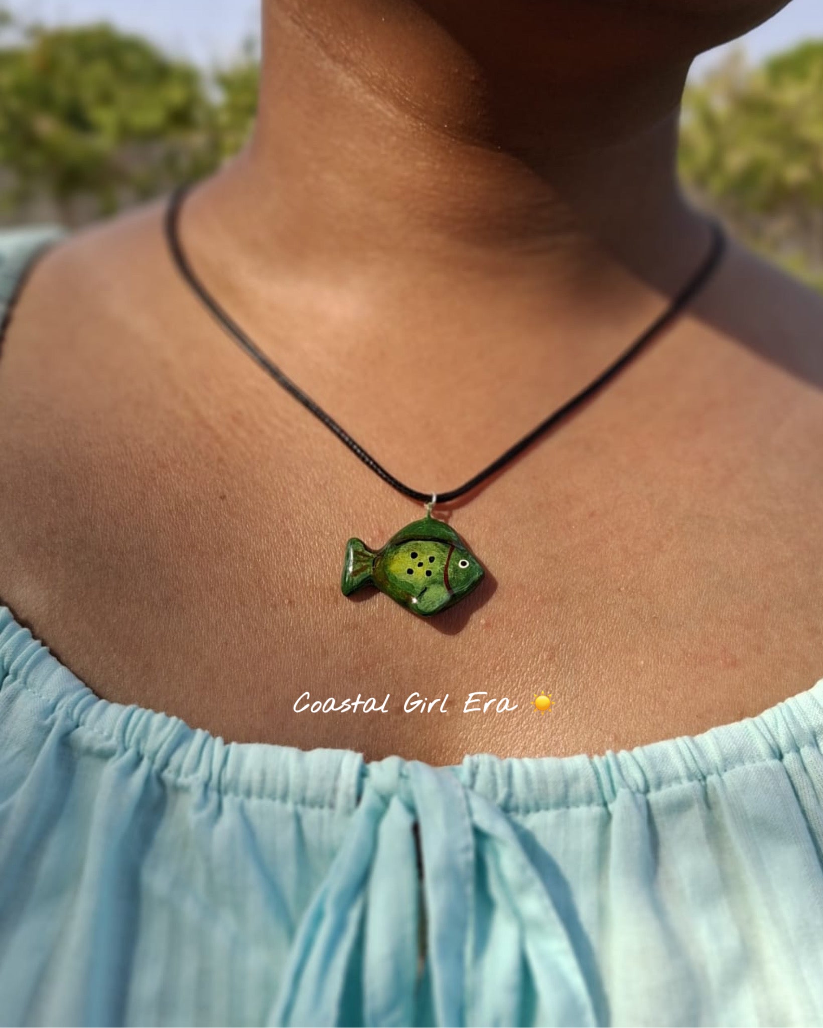 Handmade Green Fish Neckpiece🐠