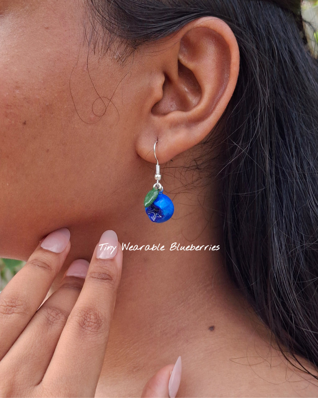Handmade Blue Berry Earrings 🫐