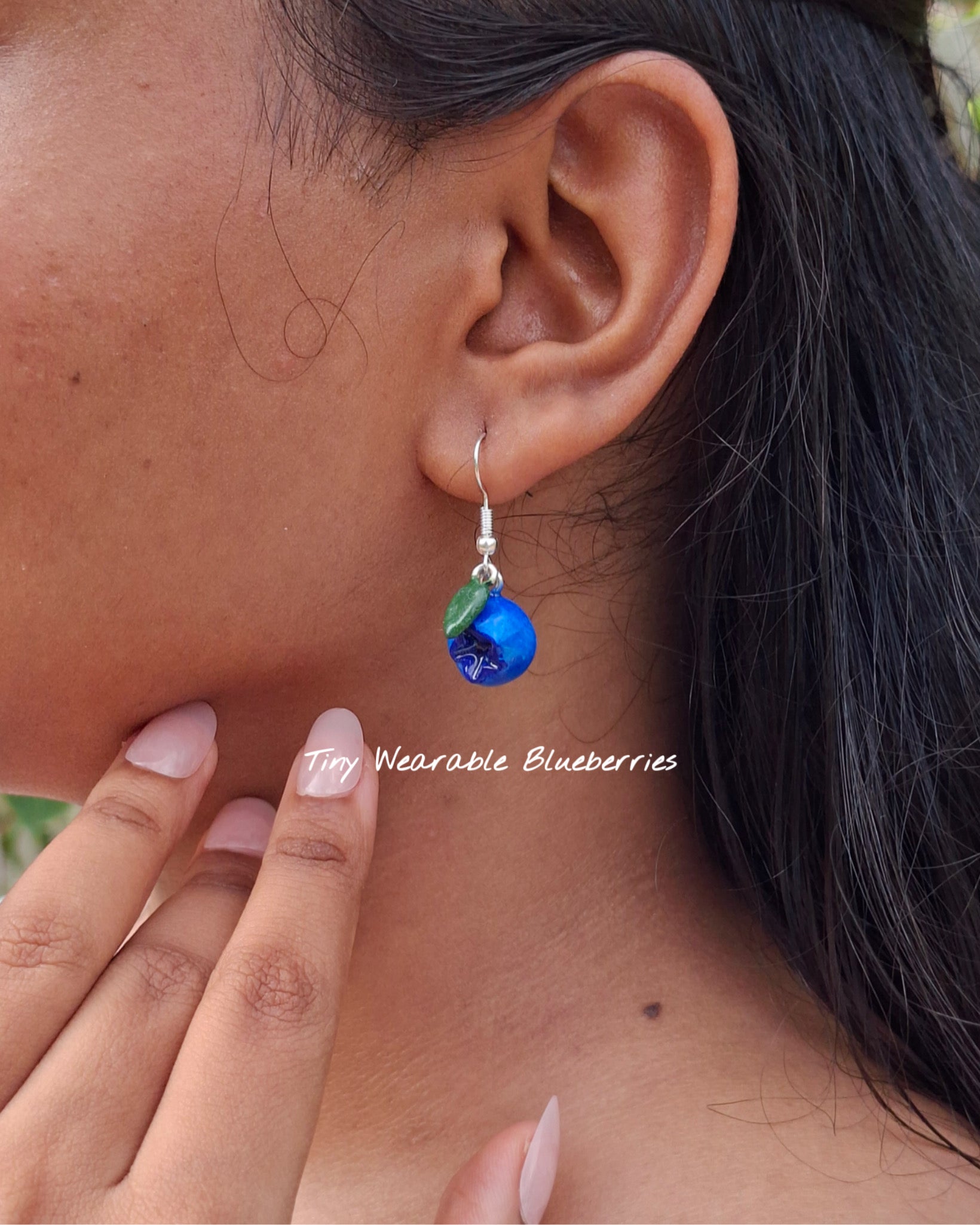 Handmade Blue Berry Earrings 🫐