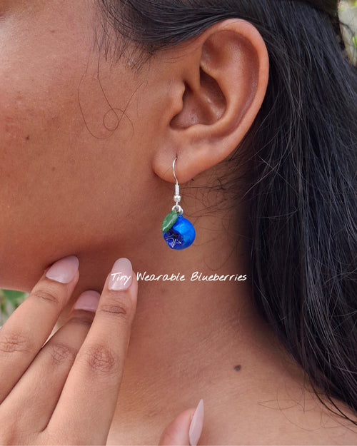 Handmade Blue Berry Earrings 🫐
