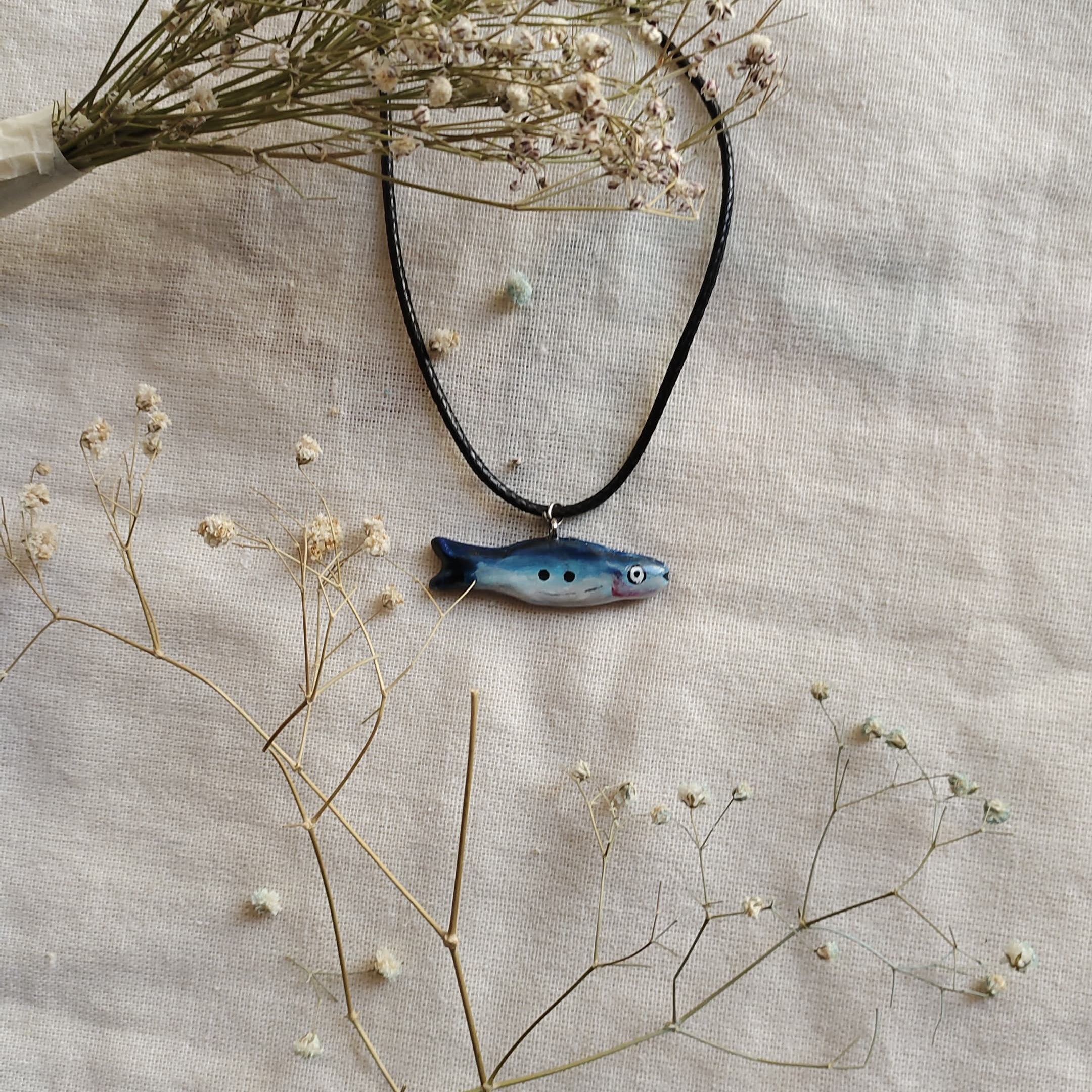 Blue Fish Necklace