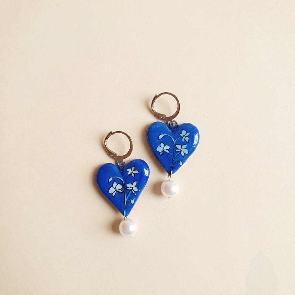 Blue Floral Earrings