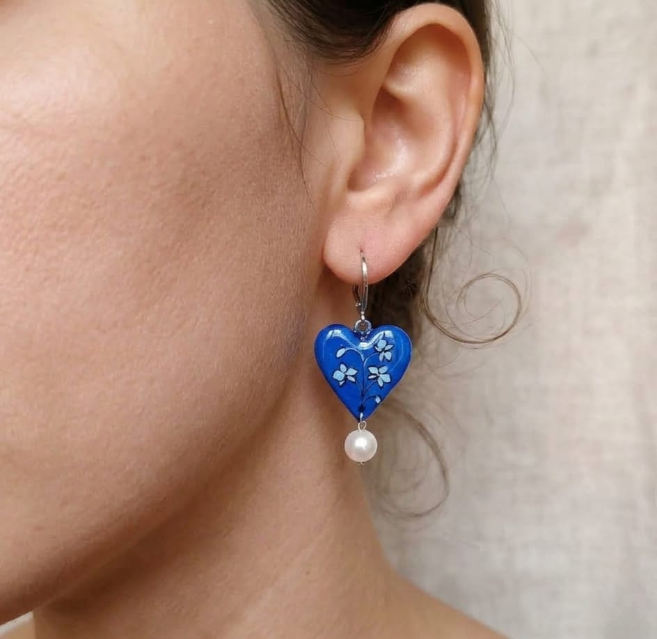 Blue Floral Earrings