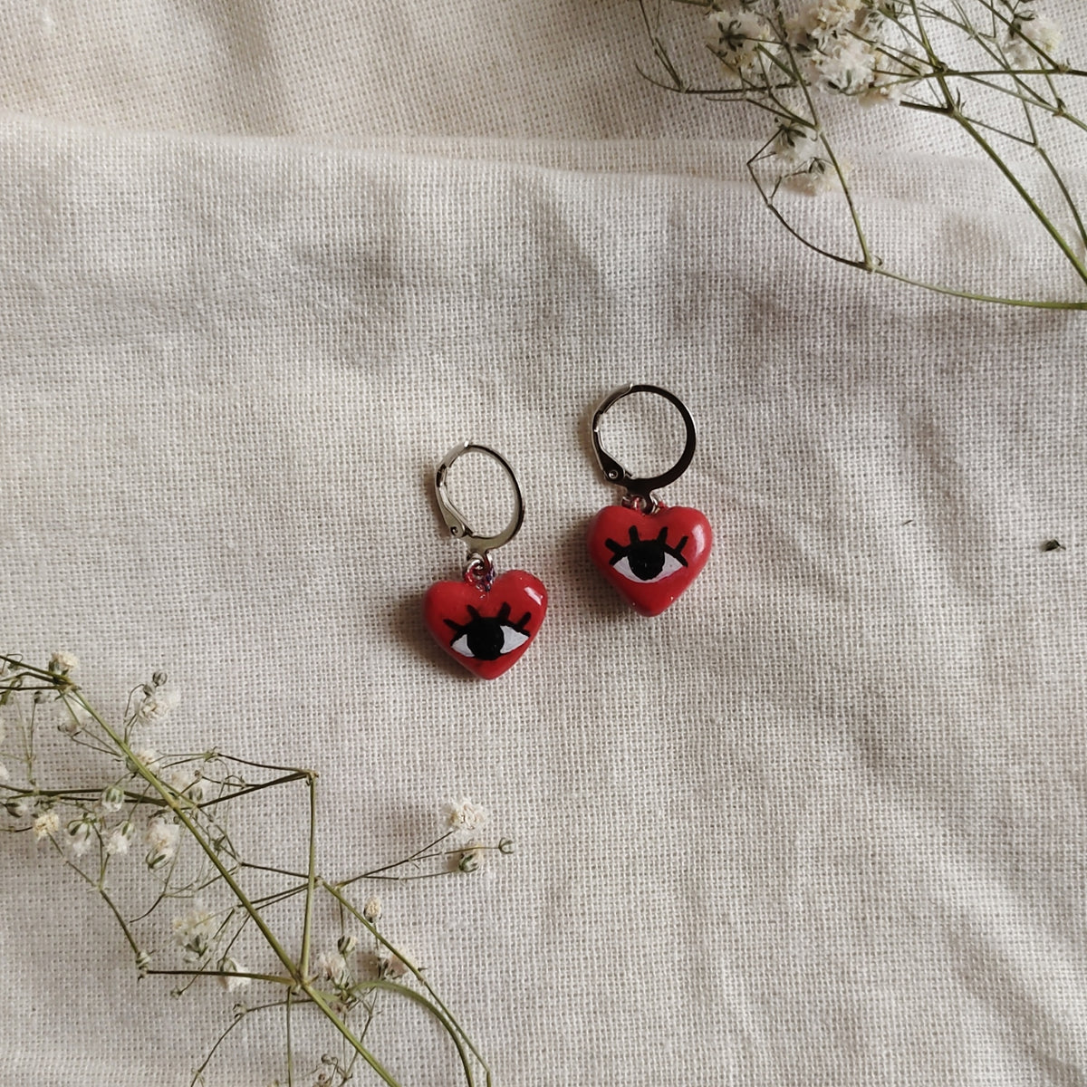Heart Eye Earrings