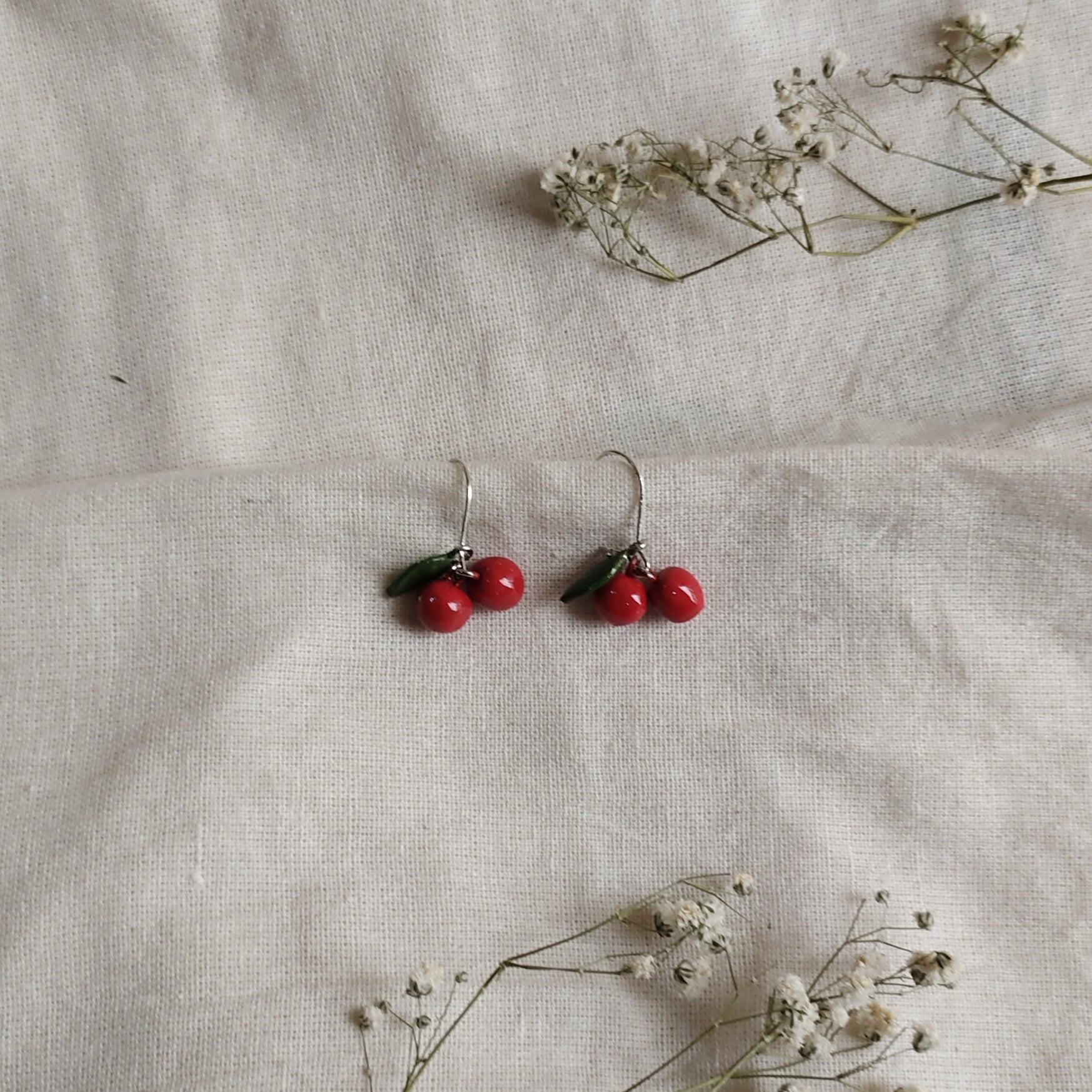 Handmade Cherry Earrings🍒
