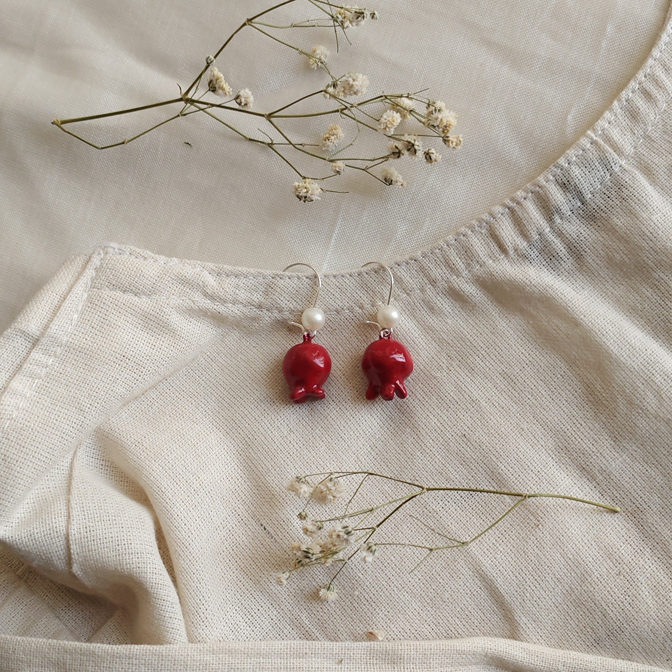 Handmade Pomegranate Earrings