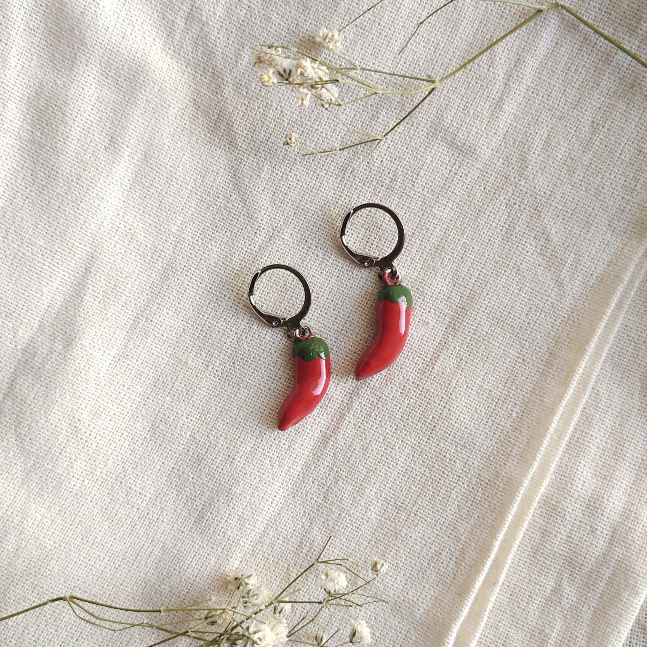 Handmade Red Chilly Earrings