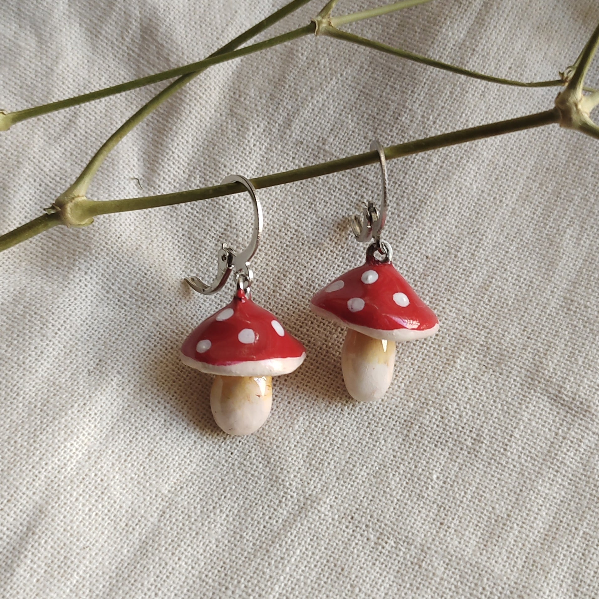 Handmade Mushroom Earrings