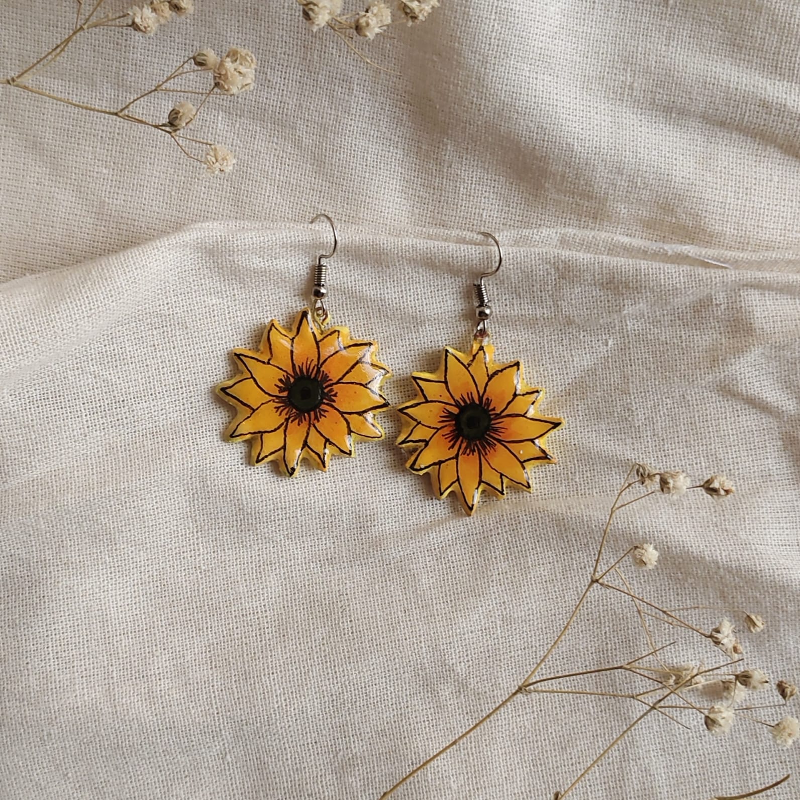Handmade Sunflower Earrings