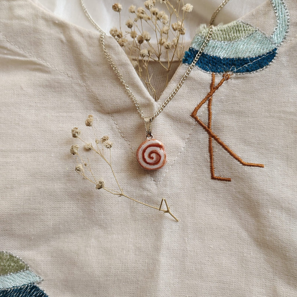 Handmade Cinnamon Rolls Necklace