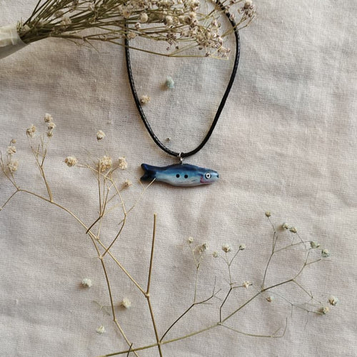 Handmade Blue Fish Neckpiece🐟