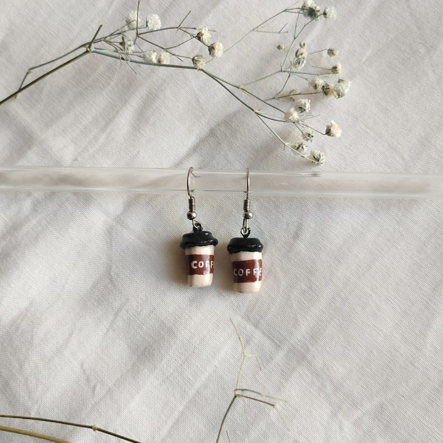 Handmade Coffee Cup Earring