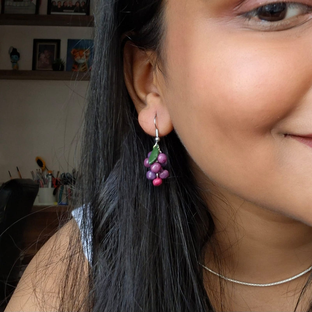 Handmade Grapes Earrings