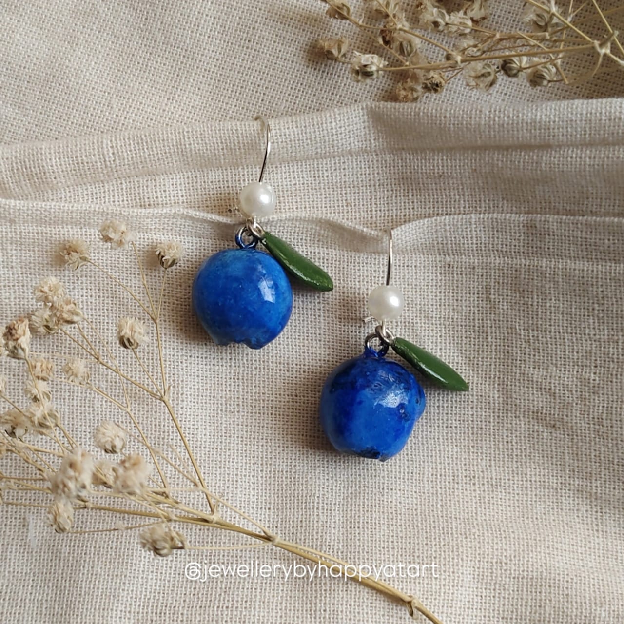 Handmade Blueberry Earrings