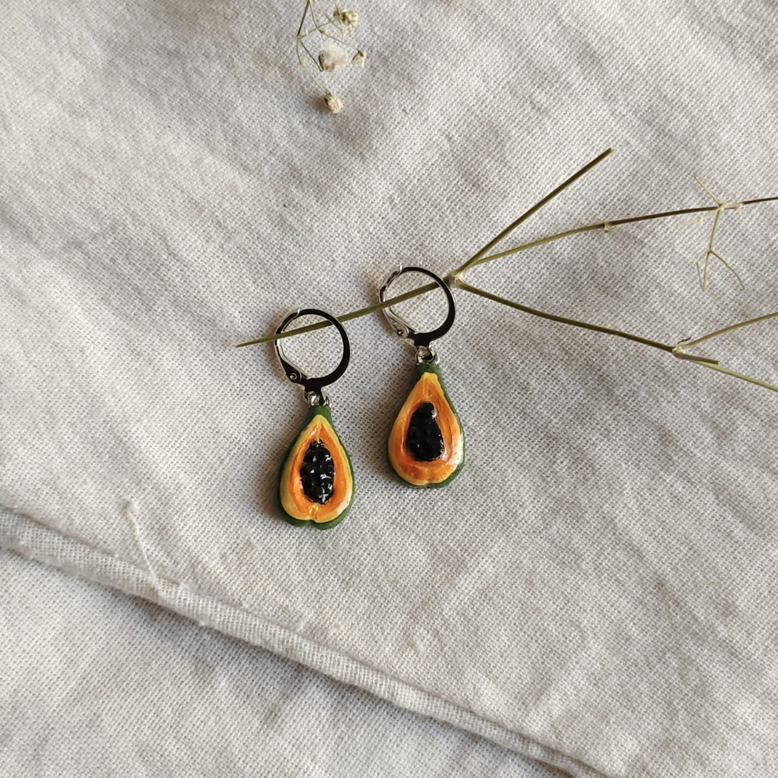 Handmade Papaya Earrings