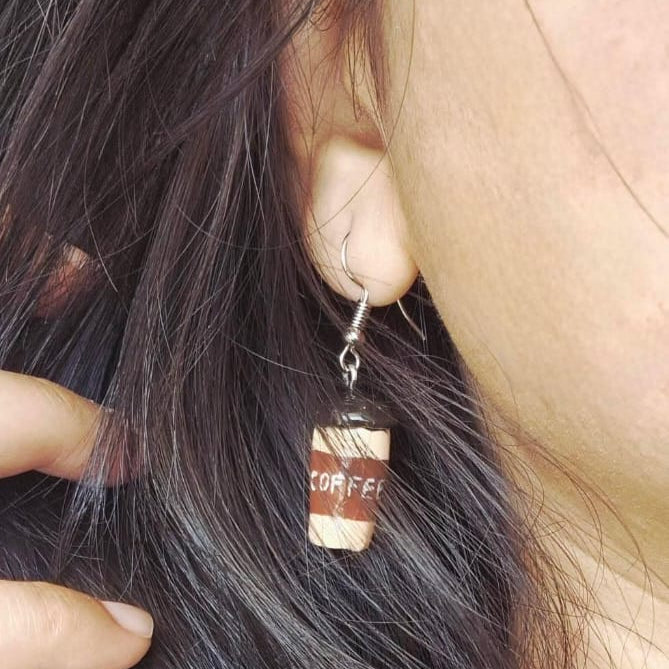 Handmade Coffee Cup Earring