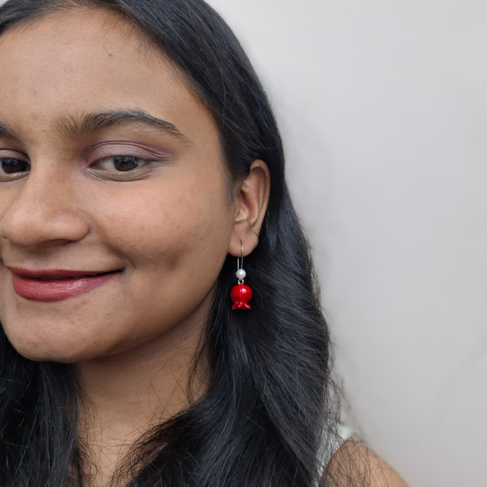Handmade Pomegranate Earrings