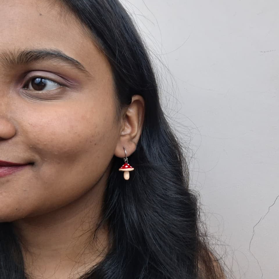 Handmade Mushroom Earrings