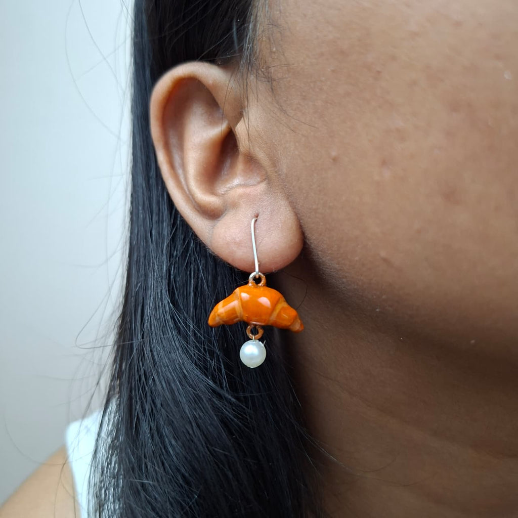 Handmade Croissant Earrings