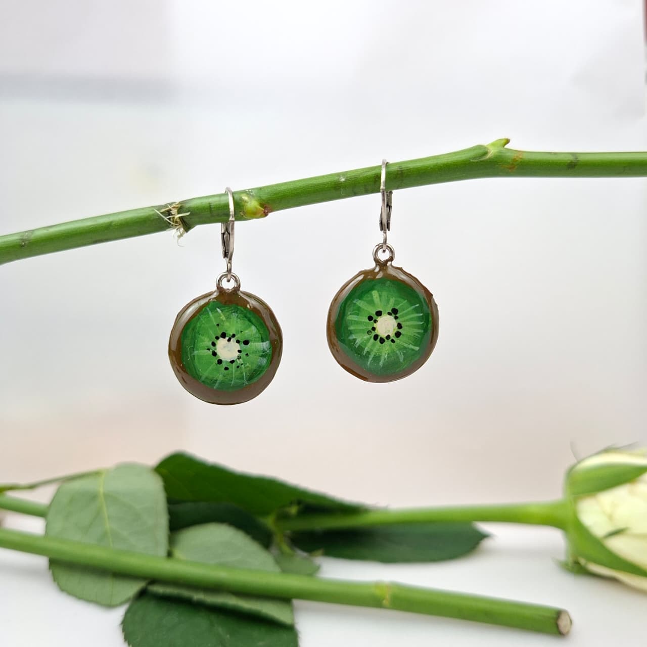 Handmade Kiwi Earrings