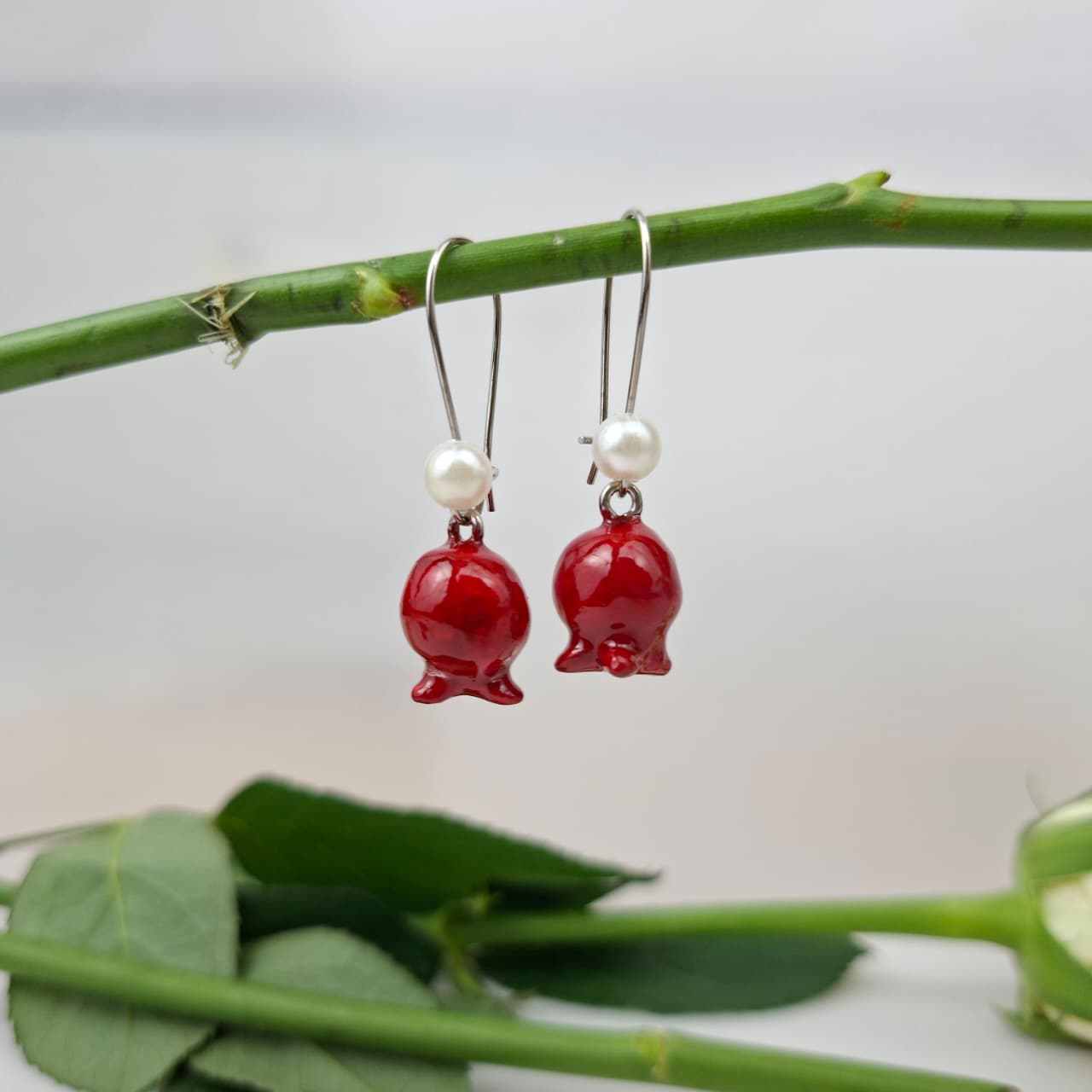 Handmade Pomegranate Earrings