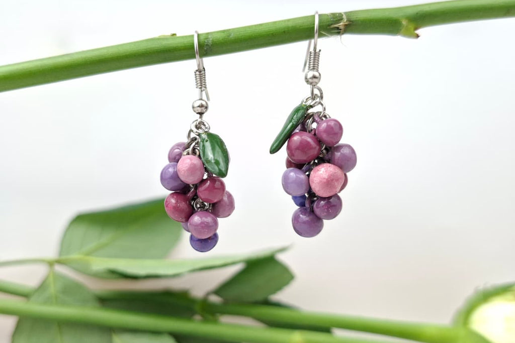 Handmade Grapes Earrings