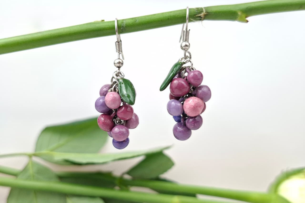 Handmade Grapes Earrings