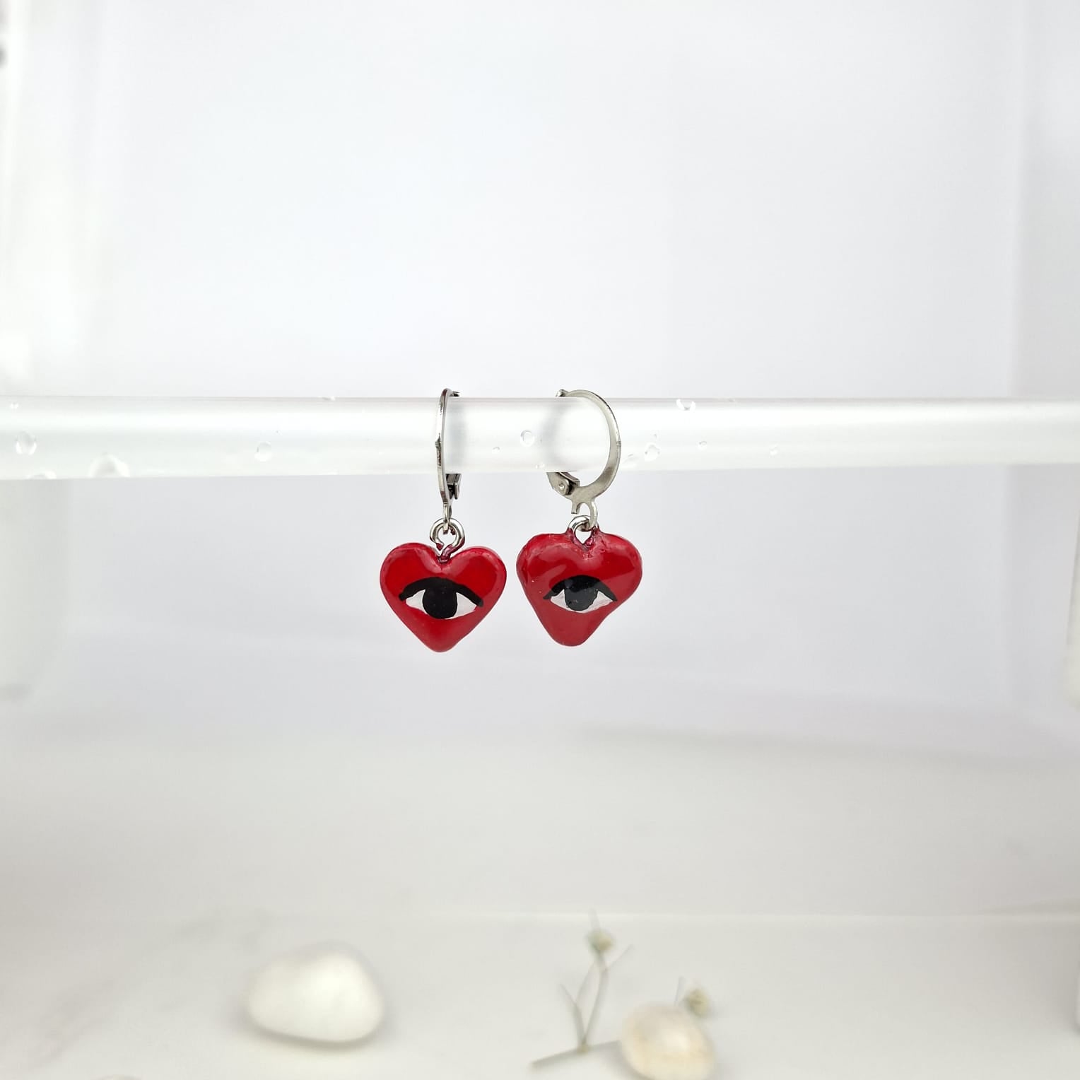 Handmade Heart Eye Earrings